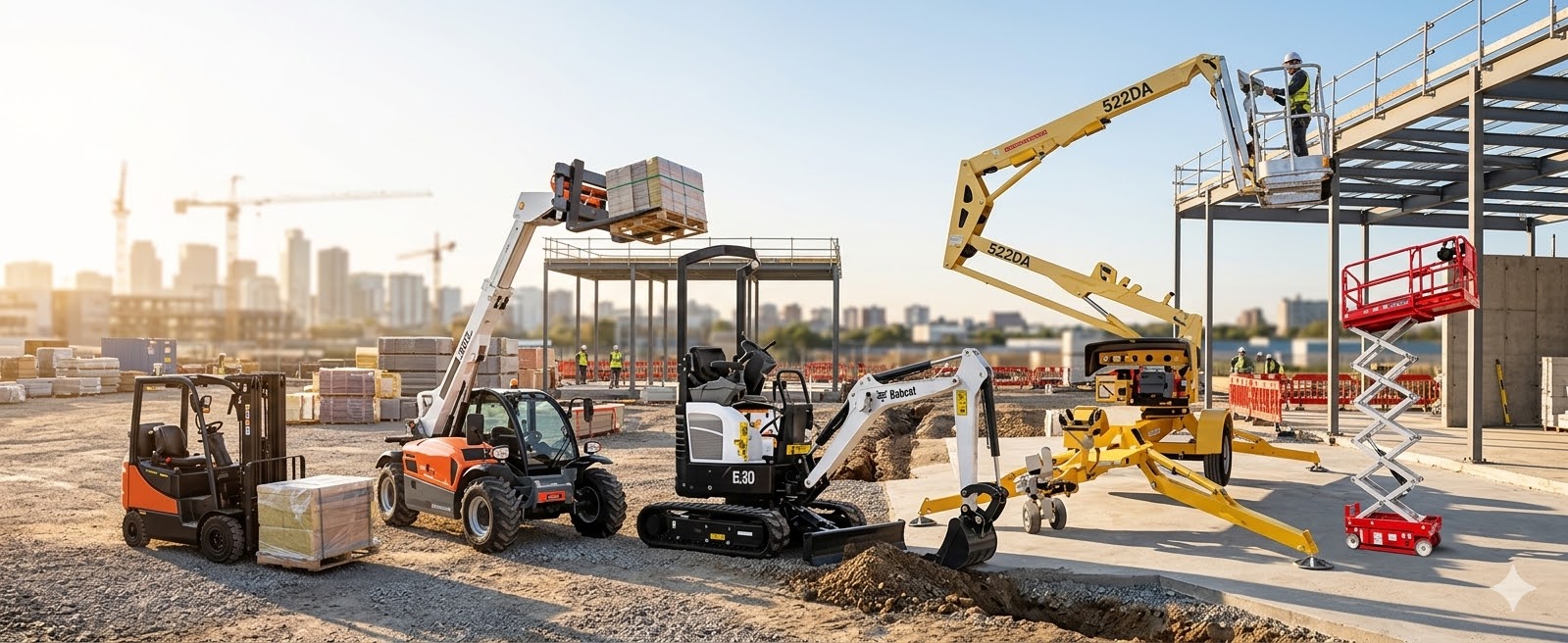 Bannière de location de matériel de chantier